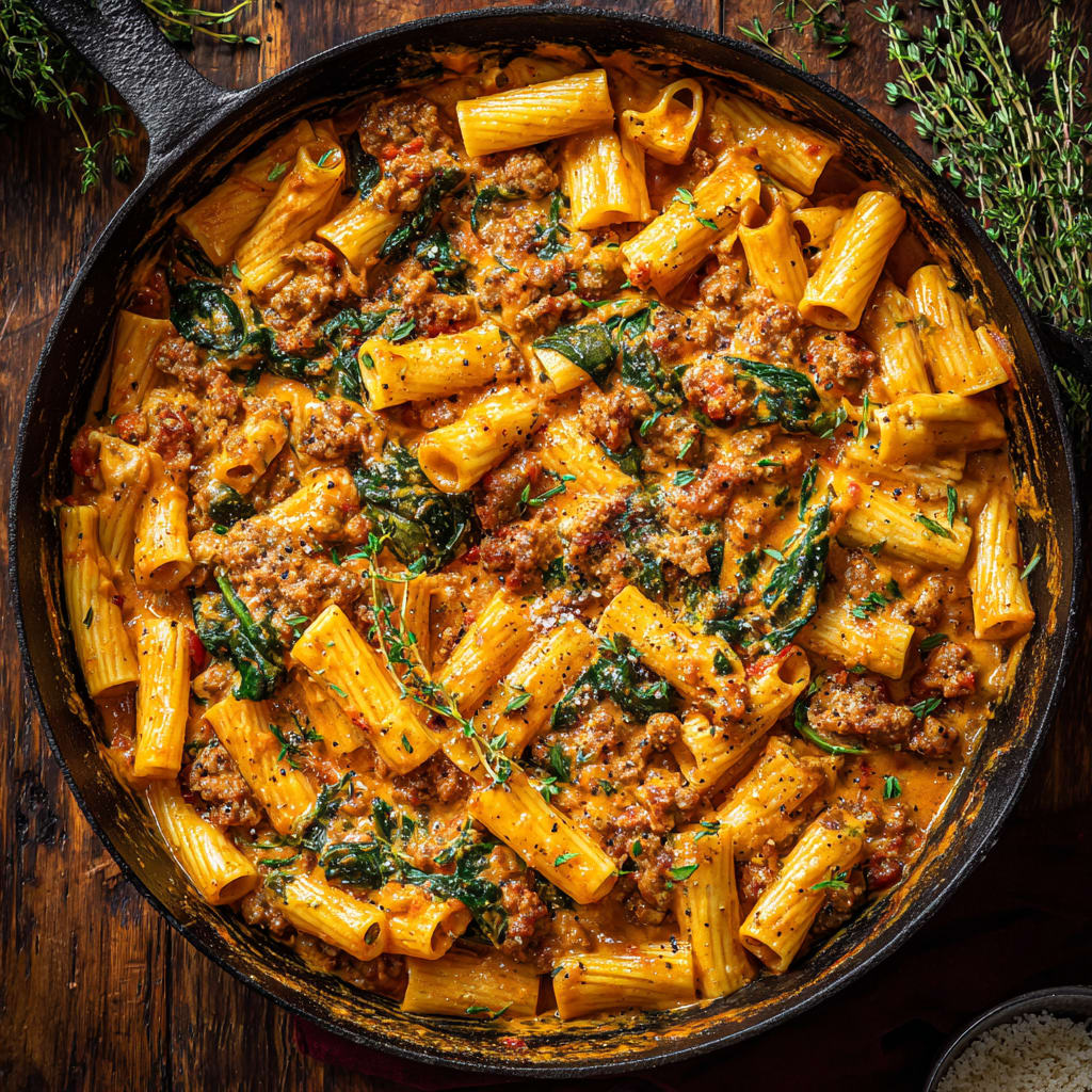 Creamy Sausage Rigatoni