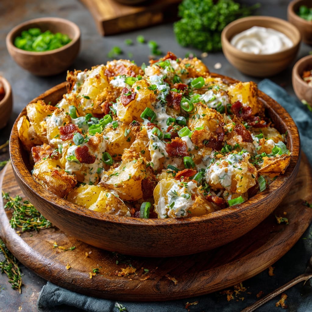 Crispy Smashed Potato Salad