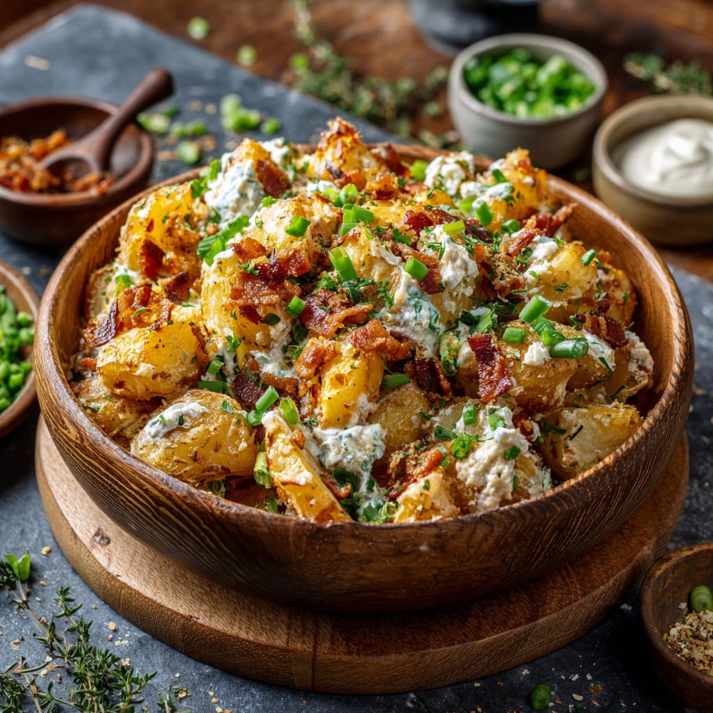 Crispy Smashed Potato Salad