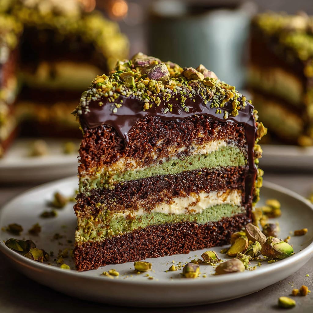 Dubai Chocolate Pistachio Cake