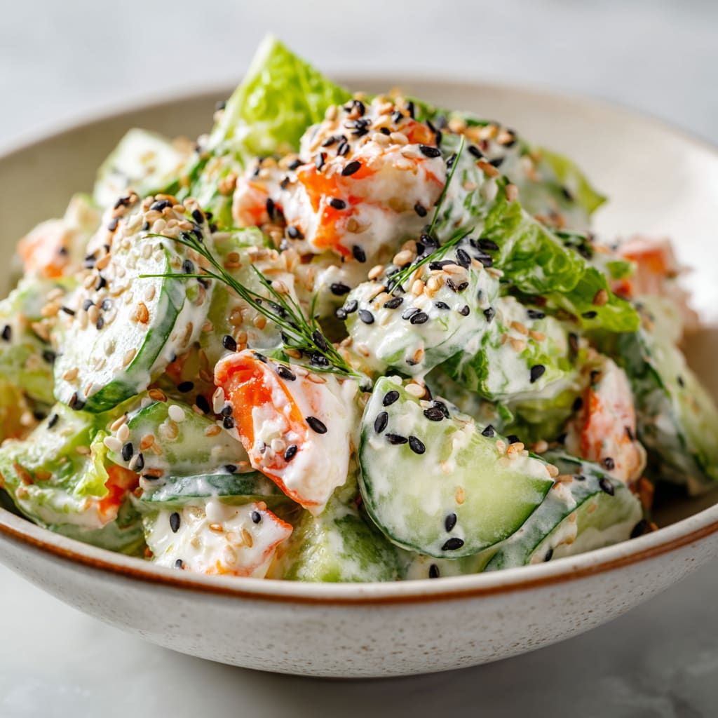 Easy California Roll Cucumber Salad