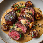 Elegant Filet Mignon with Creamy Peppercorn Sauce