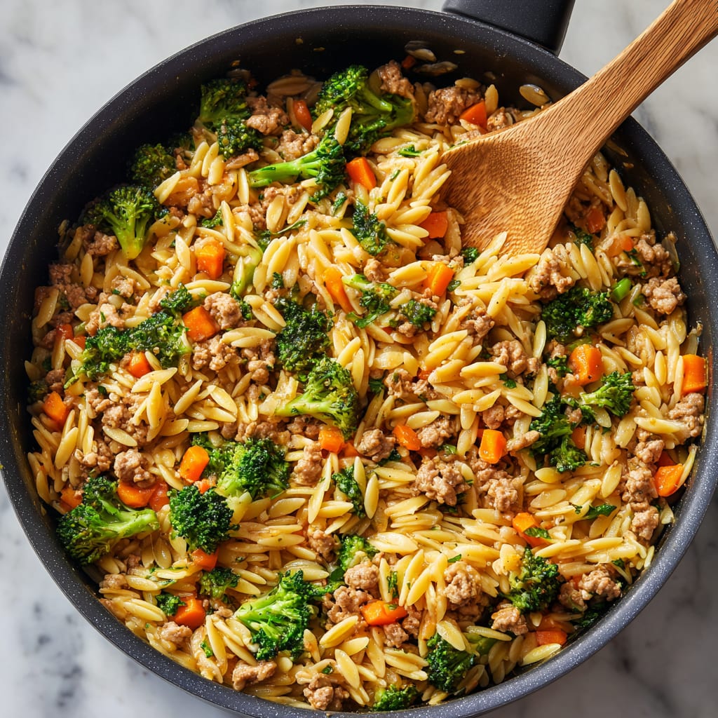 Ground Turkey Orzo Skillet