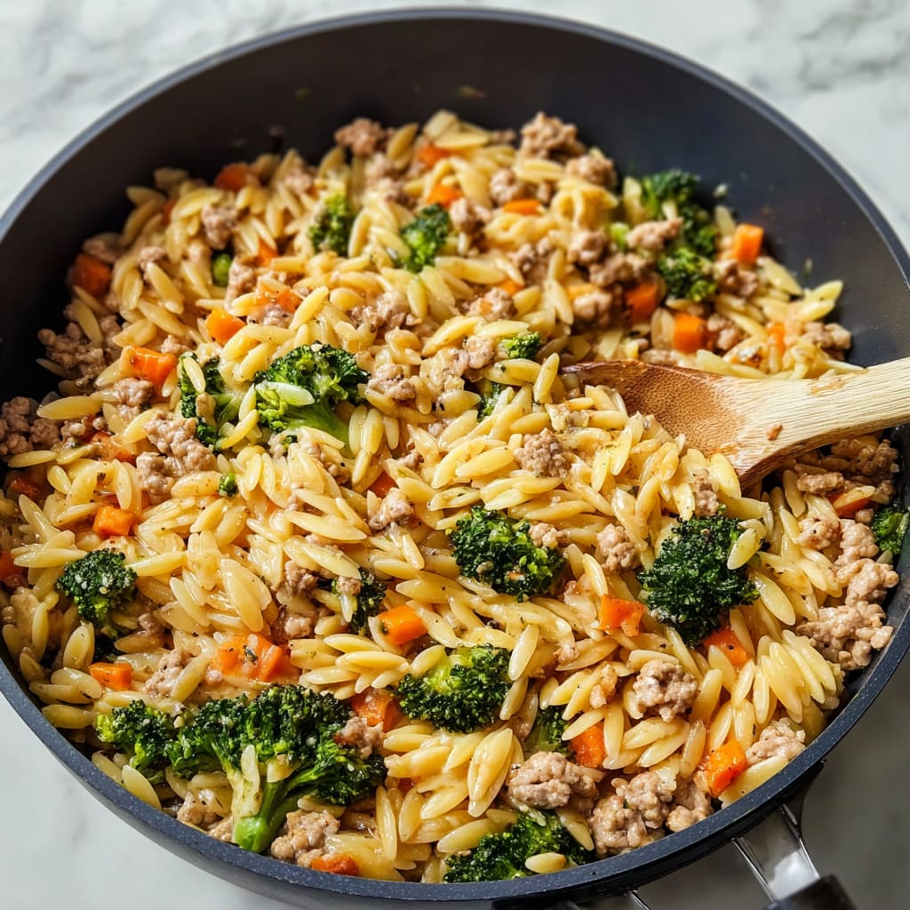 Ground Turkey Orzo Skillet
