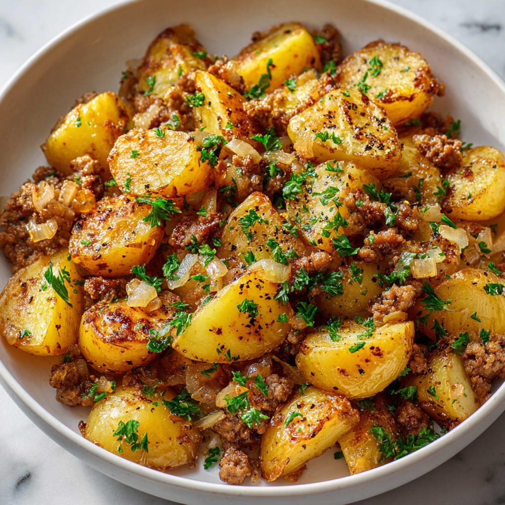 Ground turkey and tender potatoes