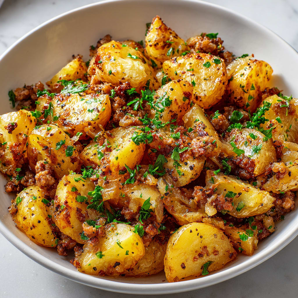 Ground turkey and tender potatoes