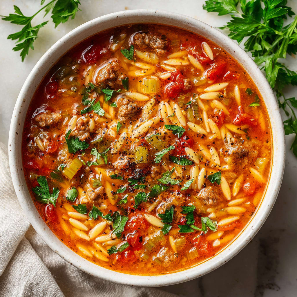 Irresistible One-Pot Italian Sausage Orzo Soup