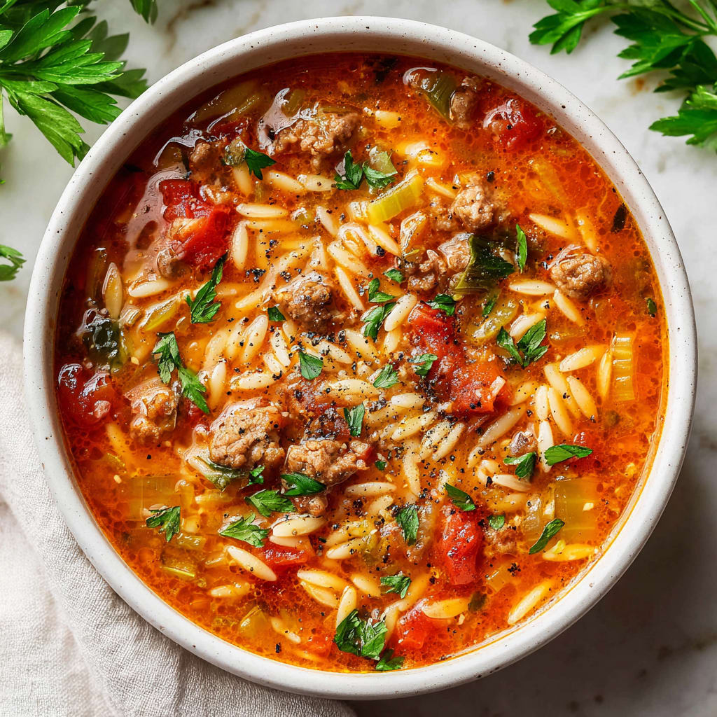 Irresistible One-Pot Italian Sausage Orzo Soup