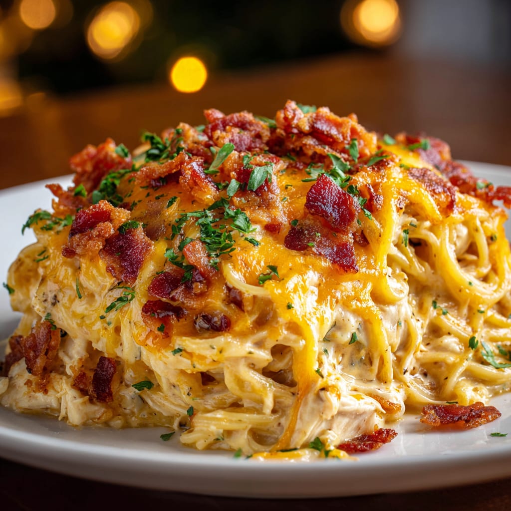 Irresistible Spicy Southern Cheesy Chicken Spaghetti Casserole