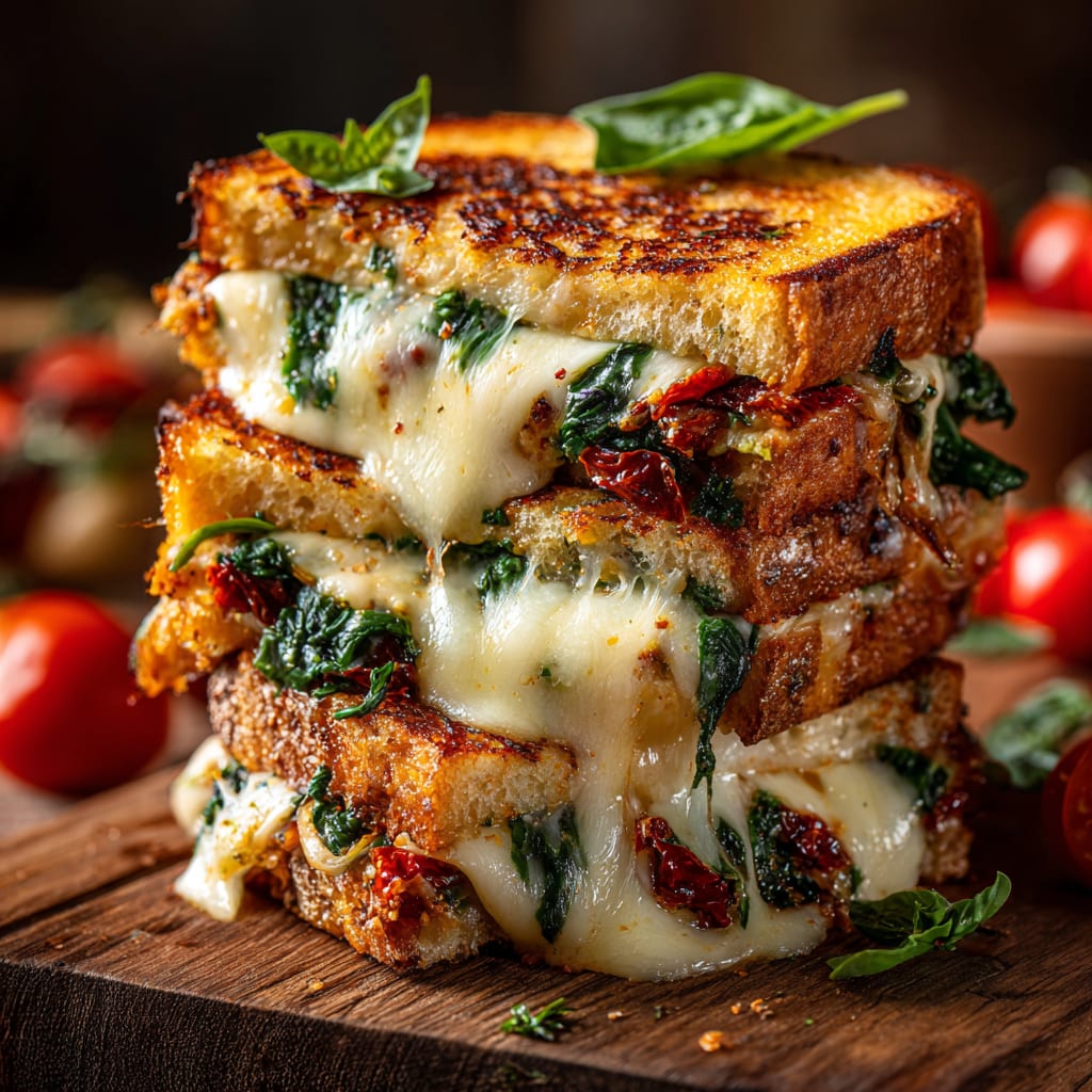 Mediterranean Spinach Grilled Cheese