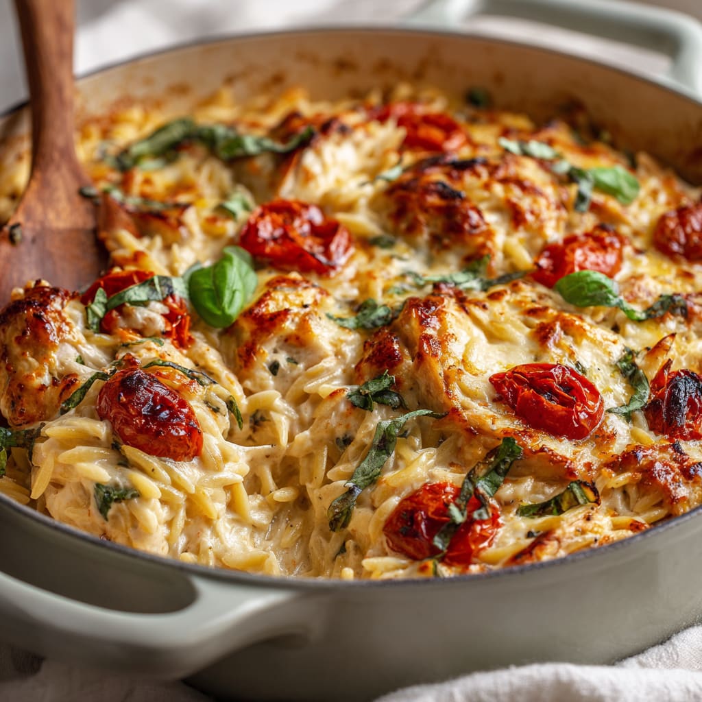 Orzo Tuscan Chicken Bake