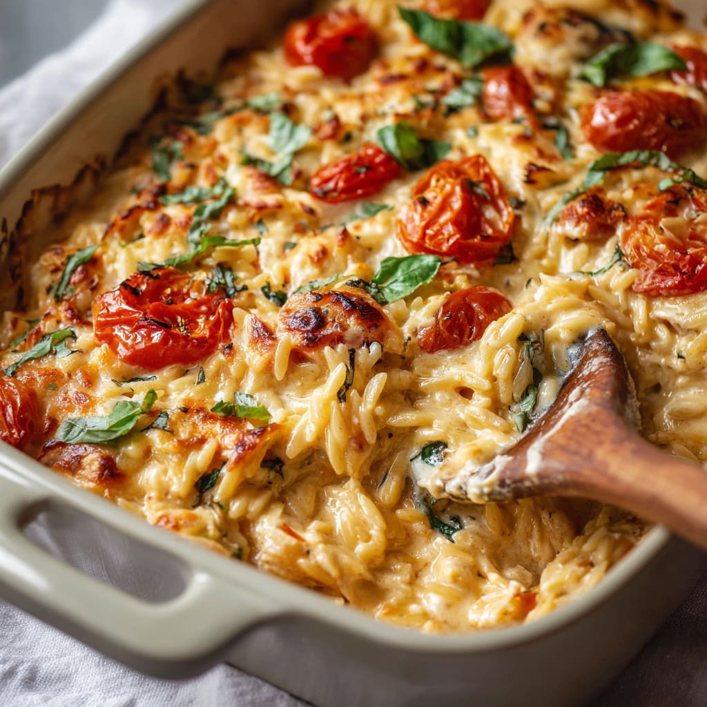 Orzo Tuscan Chicken Bake