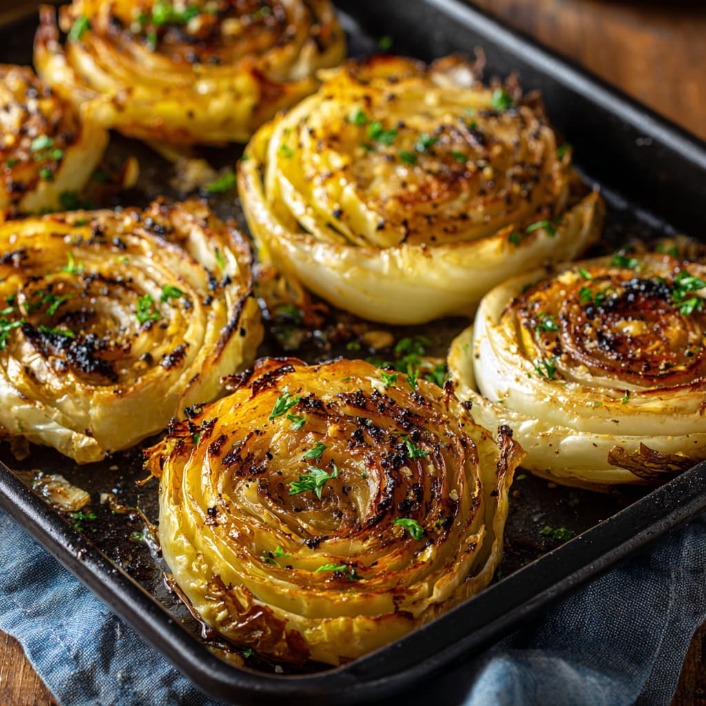 Oven Roasted Garlic Cabbage Steaks