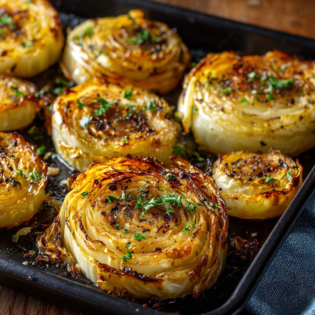 Oven Roasted Garlic Cabbage Steaks
