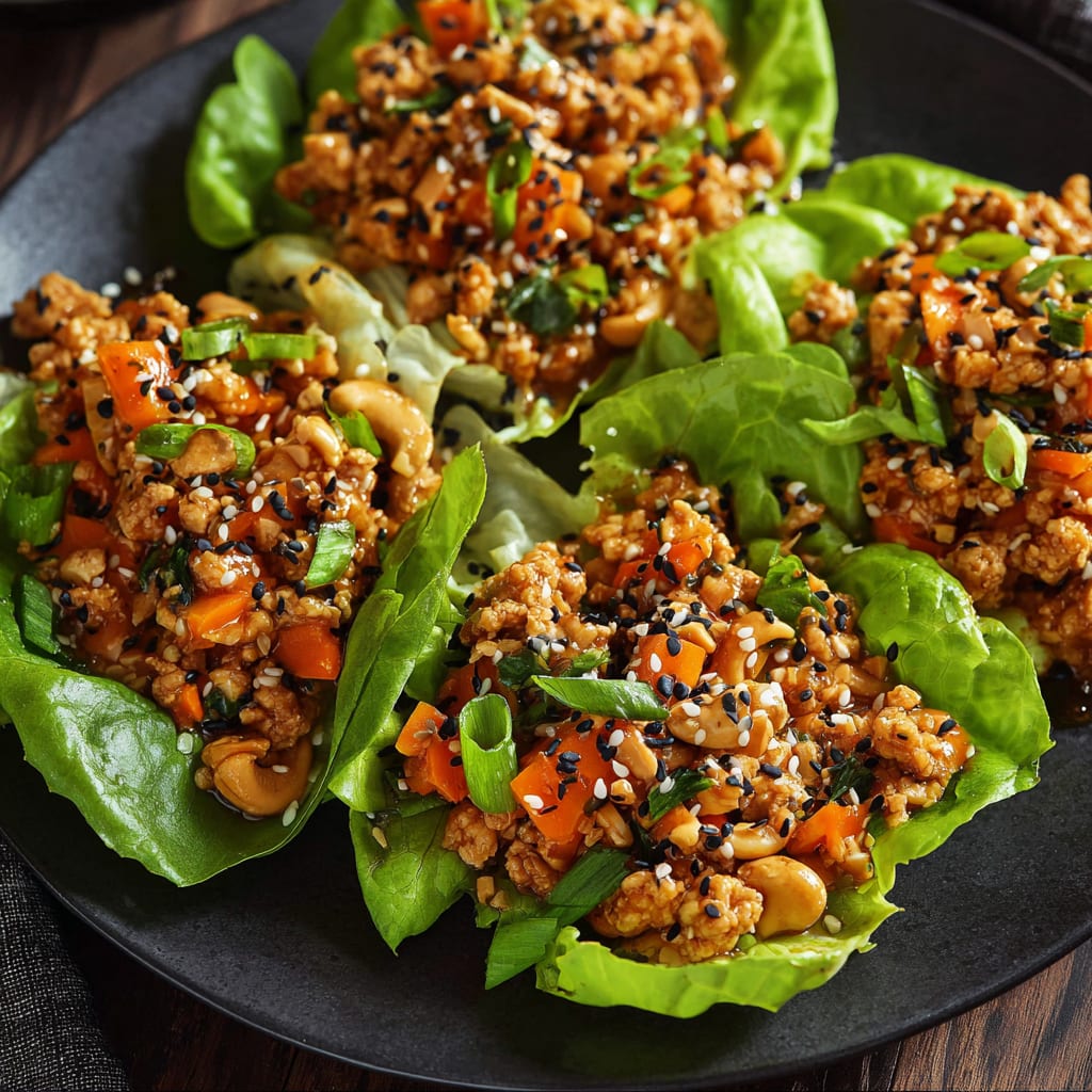 Savory Chicken Lettuce Wraps with Thai Chili Sauce