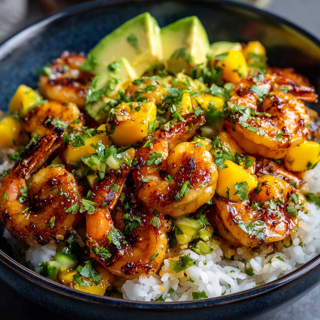 Shrimp Avocado Mango Bowls