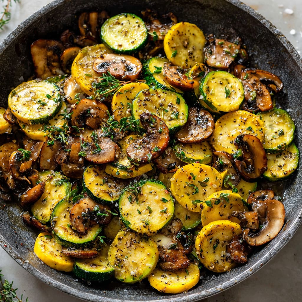 Skillet Zucchini and Mushrooms