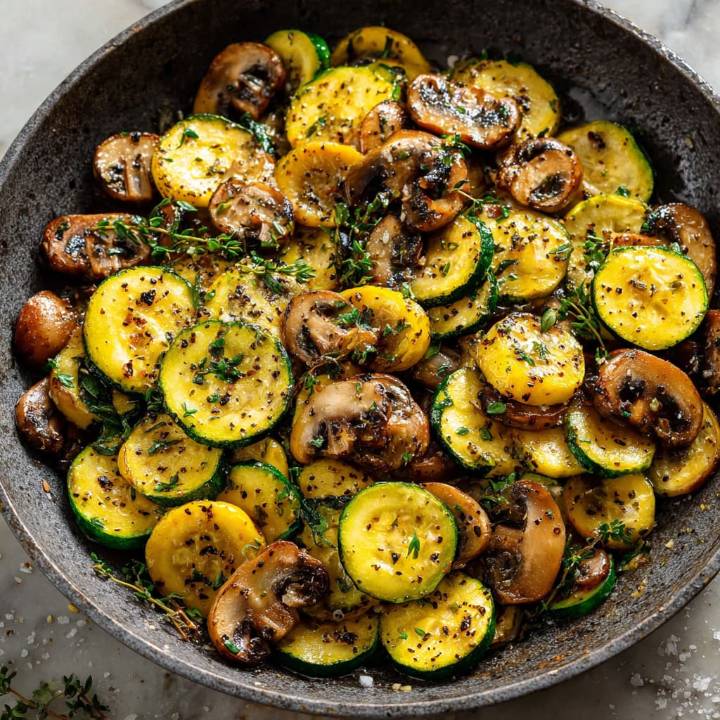 Skillet Zucchini and Mushrooms