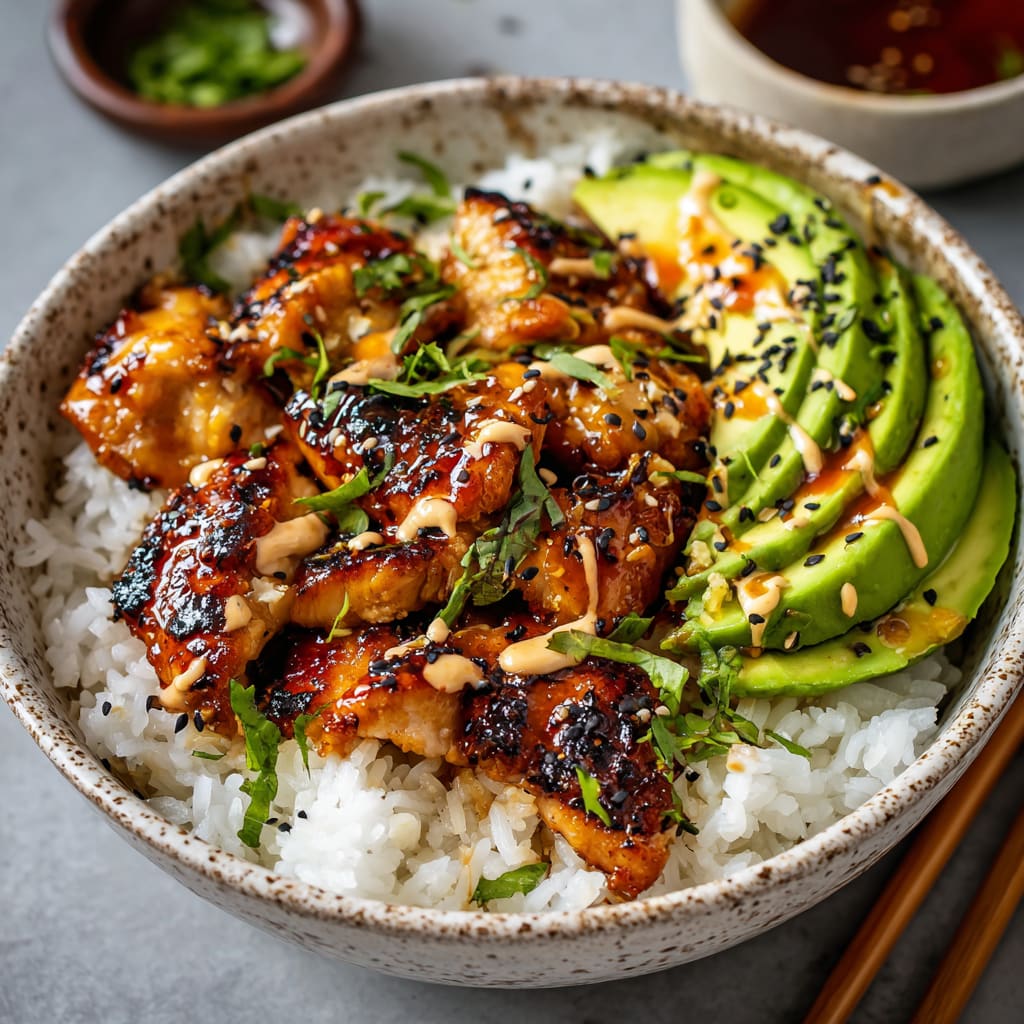 Spicy Honey Ginger Chicken Bowls