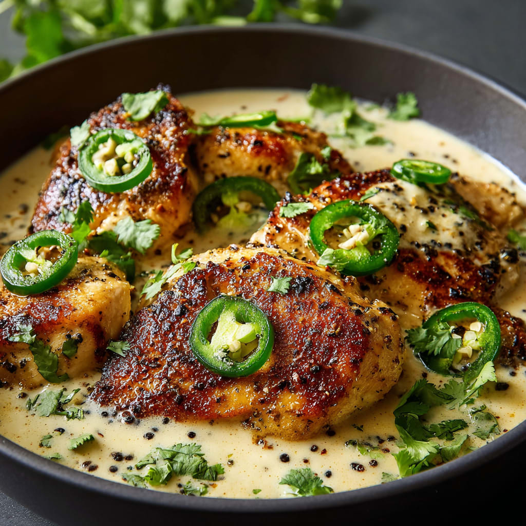 Spicy Jalapeno Chicken with Creamy Sauce