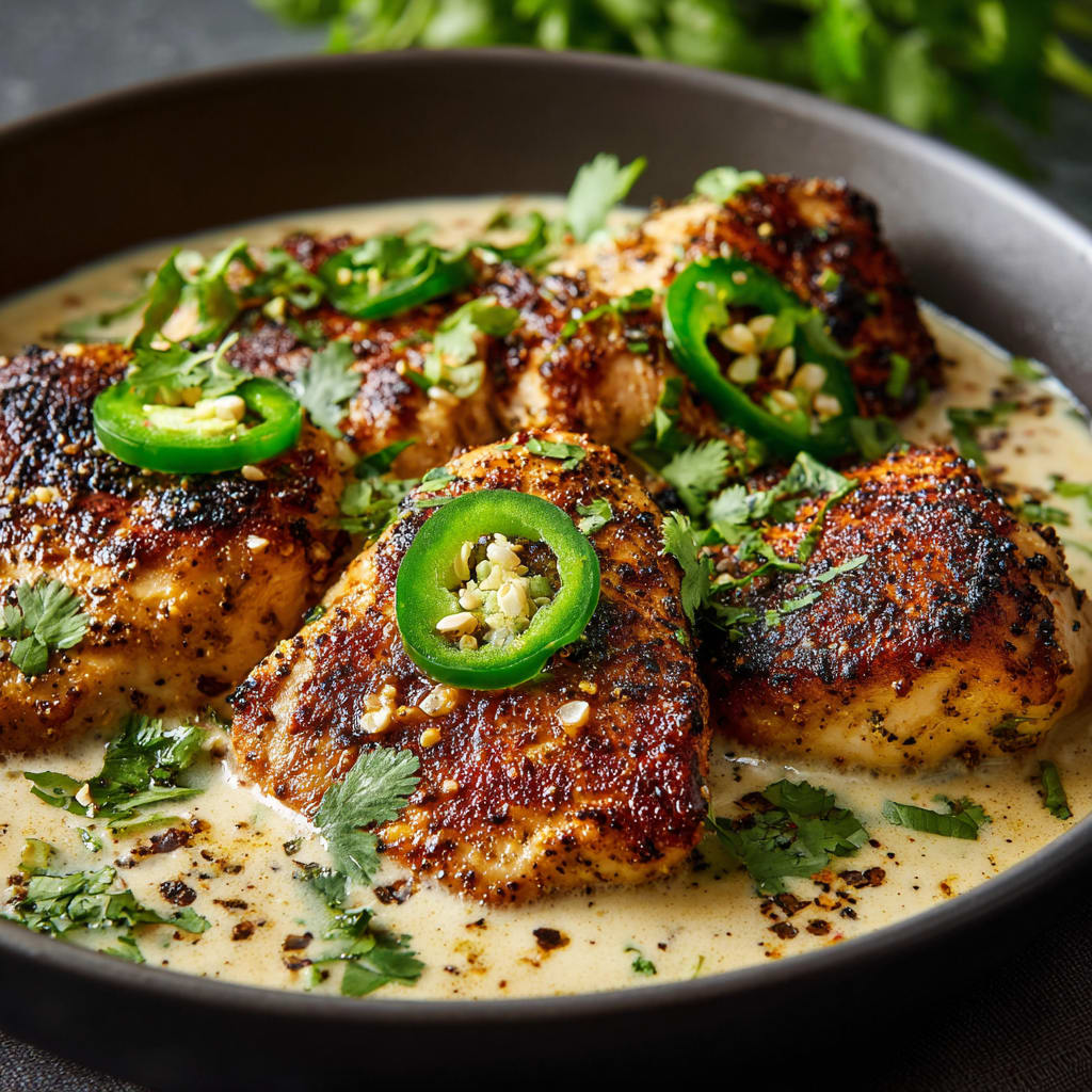 Spicy Jalapeno Chicken with Creamy Sauce