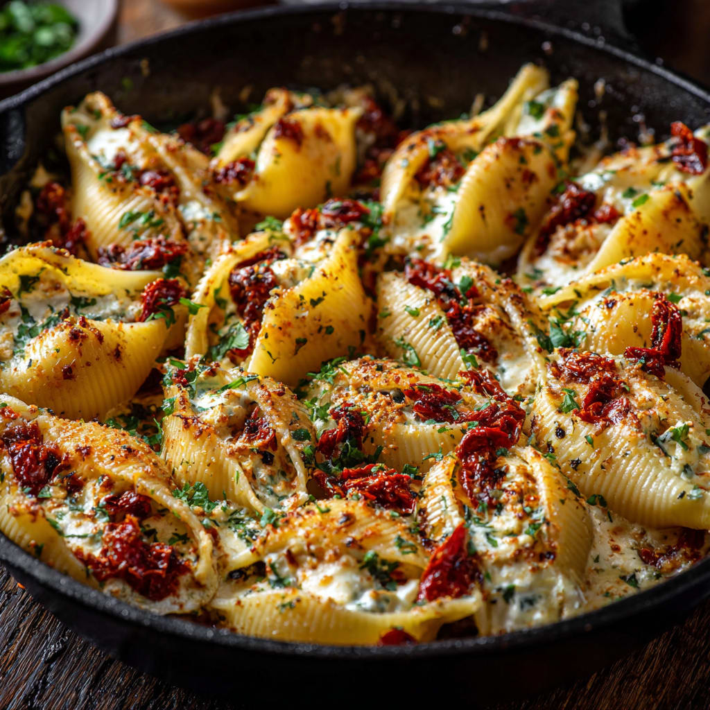 Sun-Dried Tomato and Ricotta Stuffed Shells