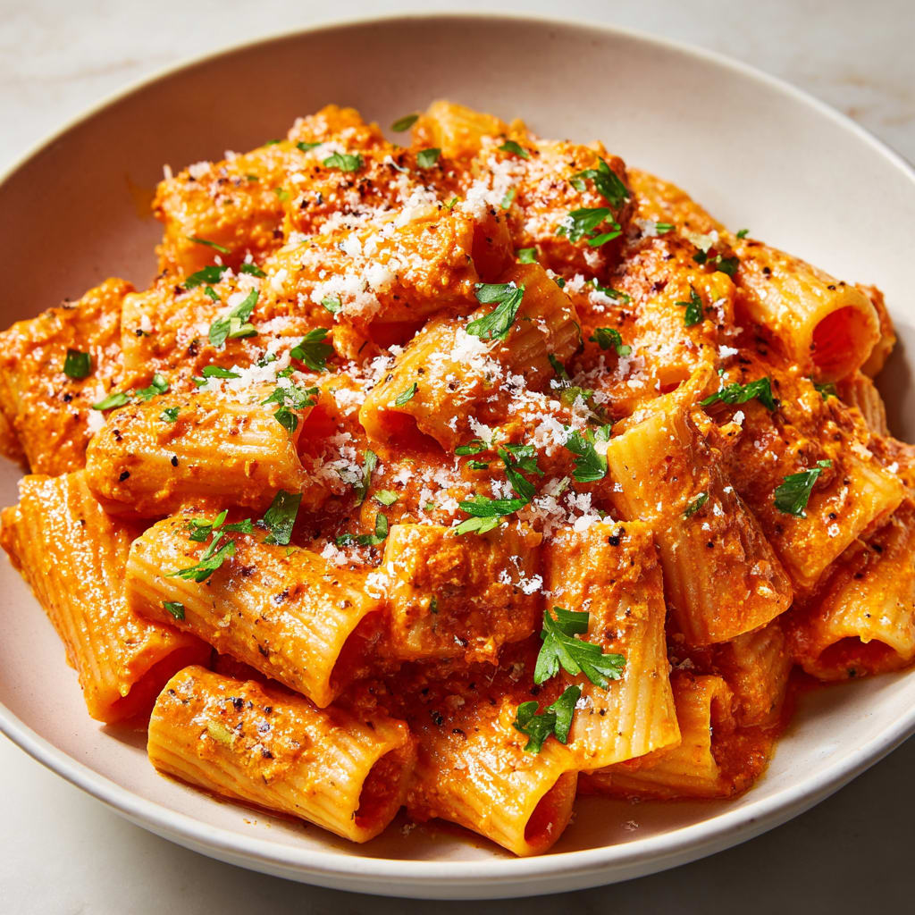 Creamy Tomato Rigatoni Pasta